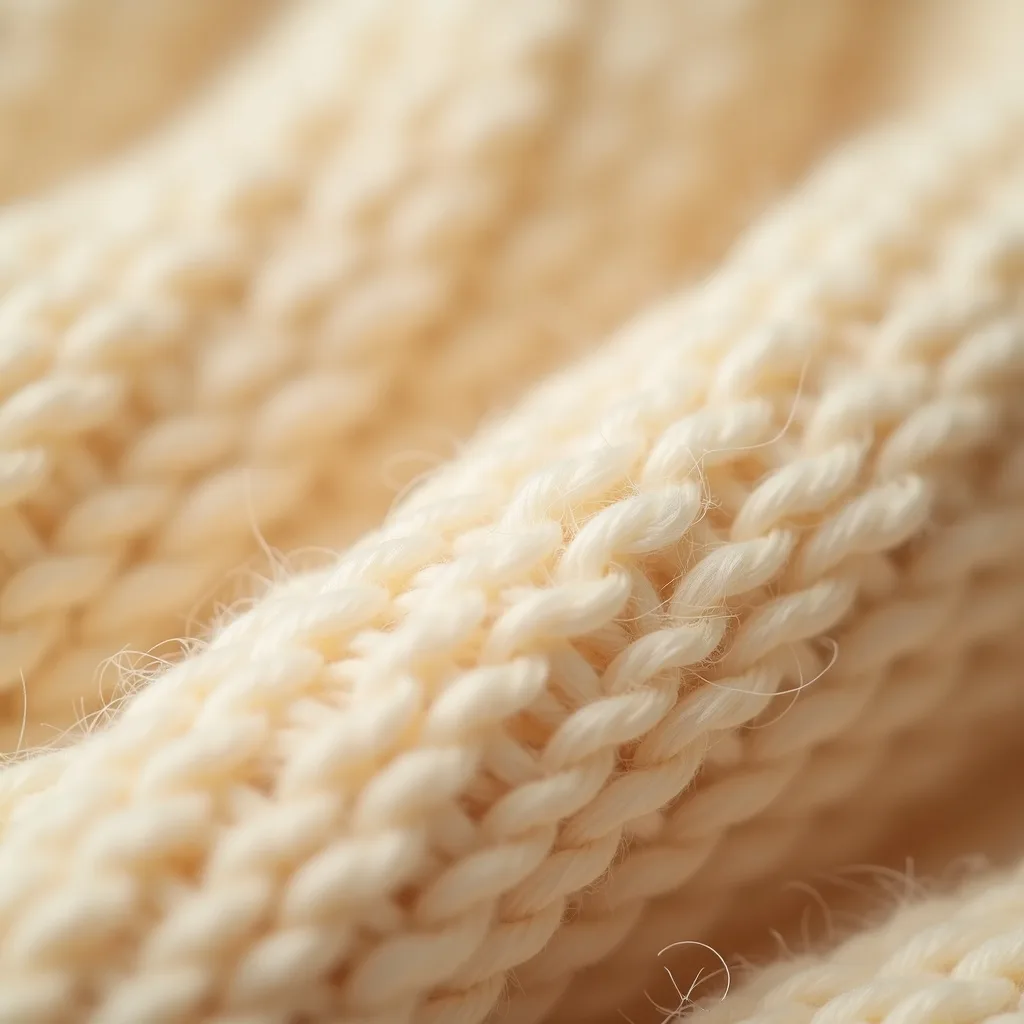 Primer plano de fibra de alpaca natural, sin teñir. Imagen de referencia generada con IA.